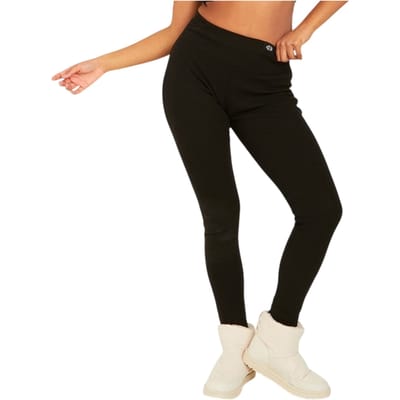 Missy Empire Legging voor dames met geribbelde bandjes (Zwart)