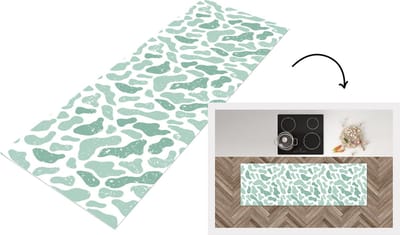 Keukenloper - Loper keuken - Abstract - Verf - Patroon - Grijs - Dierenprint - 150x50 cm - Keukenloper vinyl
