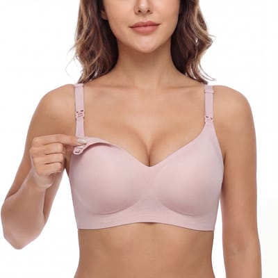 Evite Seamless Voedingsbh - Naadloze Borstvoedingsbh - Zwangerschapsbh - Zonder Beugel - Slaapbh - Comfort - Silk Rose - Maat S