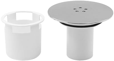 Dailygoods- Doucheafvoerafdekking Verchroomd - Doucheafvoerputje - Haarvanger - Snelstromend - Eenvoudig te vervangen - Hoogte 86 mm, Lengte/Breedte 115 mm - Afvoerputje