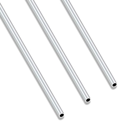 Dailygoods- Ronde Buis - 6063 Aluminium - 250 mm Lengte - 4 mm Buitendiameter - 2 mm Binnendiameter - Naadloos - 3 Stuks - Aluminiumbuizen