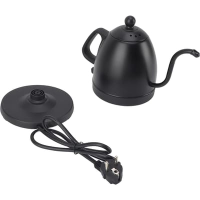 Waterkoker met zwanenhals 800ml 1000W Snel kokend RVS 304 voor thuis thee koffie L black