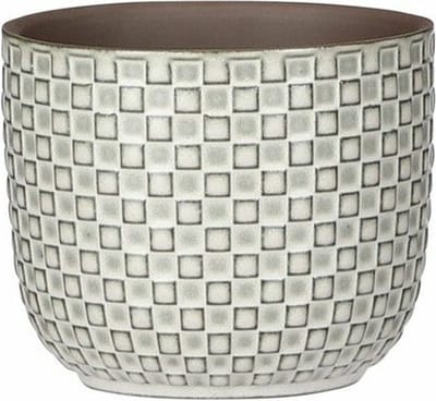 Mica Decorations Plantenpot - wit - keramiek - D11xH9 cm - bloempot