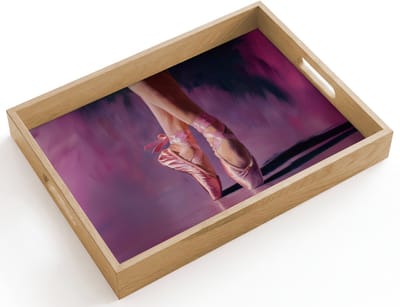 Dienblad hout 40x30 cm - Schootdienblad - Spitzen - Paars - Contrast - Borrelplank rechthoek - Plateau dienbladen