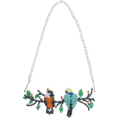 1 ensemble, Peinture Diamant DIY Oiseau Suspendu Fait Main Diamant Cristal Suspendu Animal Dessin Animé Décorations de Maison Pack of 1 white