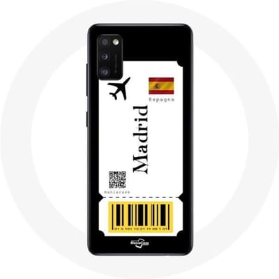 Coque Samsung Galaxy A41 Billet d'avion Madrid
