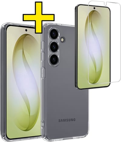 Hoesje - Met Screenprotector - Geschikt voor Samsung Galaxy S26 - Sterk & Shockproof - Back Cover - Siliconen Case - Telefoon Hoes - Telefoonhoesjes - Transparant