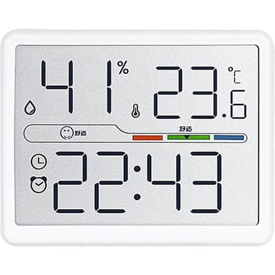 Eenvoudige Klok Handige Temperatuur- en Vochtigheidsklok Multifunctionele Magnetische Koelkastklok white