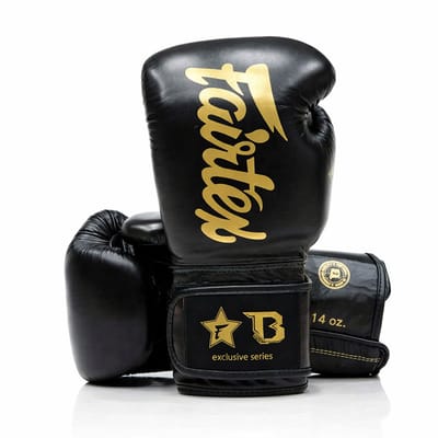 Fairtex X Booster Bokshandschoenen - FXB BG V2 - Echt leer - Zwart/Goud 14 oz