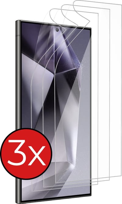 Screenprotector - 3 Stuks - Folie - Geschikt voor Samsung Galaxy S24 Ultra - Ultra Clear - Bescherm Folie - Soft TPU - Screen Protector