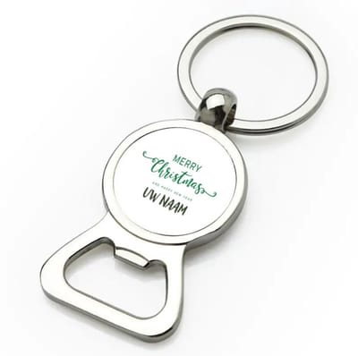 Akyol - kerst merry christmas and happy new year met eigen naam flesopener - Kerstmis - kerst beker - winter - kerst - christmas - kerst cadeau - 9 bij 3 cm