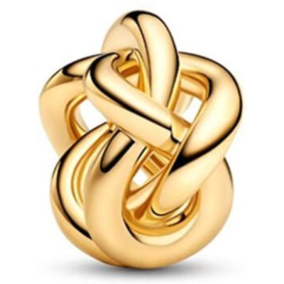 Nieuwe Sprankelende Gouden Poolster Liefdesbrief Oneindigheidsknoop Bloeiende Roos Clip Bedels Kralen Passend op Originele Armband Doe-het-zelf Sieraden Cadeaus beige