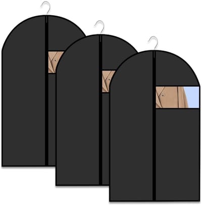 JHUBERS- Kledingzak 3 Stuks - Kledinghoezen met Rits - 60 x 120 cm - PEVA - Stofdicht - Herbruikbaar - Waterdicht - Mottenbestendig - Kledinghoes