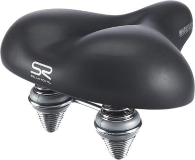 Ergonomisch Touren-City Zadel met Gel en Drukveren - Zwart