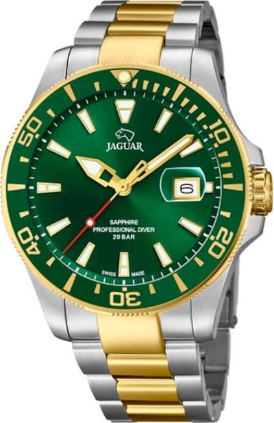 Jaguar Executive Horloge - Jaguar heren horloge - Groen - diameter 43.5 mm - roestvrij staal
