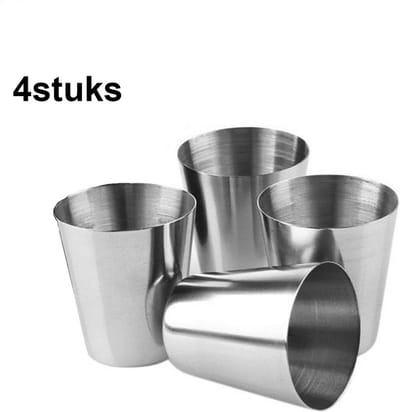 Jumada's - Shotglaasjes - RVS Shotglazen 4stuks - Shotjes - Borrelglazen/Partyglazen - Shotglas