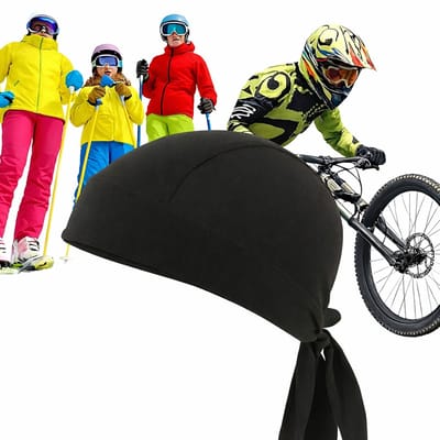 Sport Bandana I Hoofdband I Helm Muts Fiets Bandana I Ventilerend I UV Bescherming I Fietsmuts I Motormuts I Haarkapje Voor Helm I Zwart