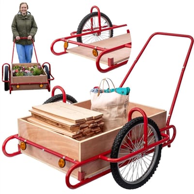 Bolderkar - Handwagen - Tuin transport - Houten mand 18mm - 90x63x25 cm
