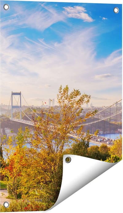 Gards Tuinposter Bosphorus Brug in Instanbul - 40x60 cm - Tuindoek - Tuindecoratie - Wanddecoratie buiten - Tuinschilderij