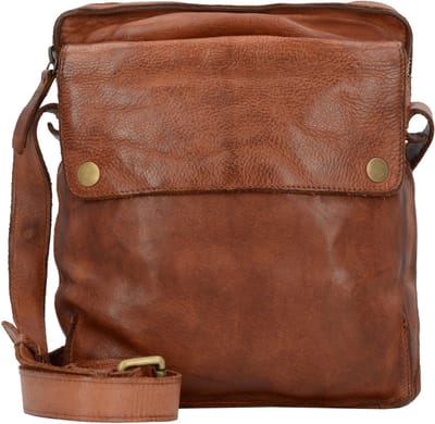 HAROLD'S Leren Schoudertas Submarine Crossbag Cognac Bruine