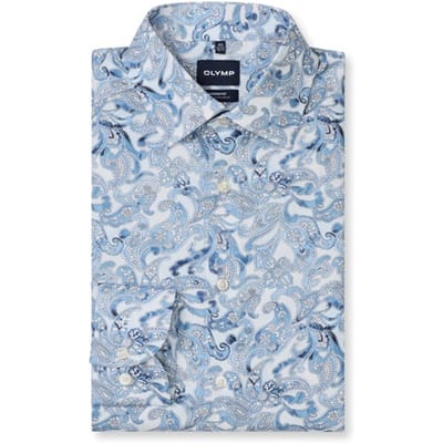 OLYMP Luxor Overhemd, Modern Fit, New Kent, Bleu
