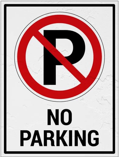 No parking bord met tekst | Sign Again materiaal | 20 x 15 cm