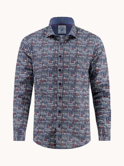A Fish Named Fred Shirt liquor text Navy (32.009.604)