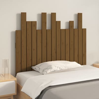 vidaXL - Hoofdbord - wandmontage - 95,5x3x80 - cm - grenenhout - honingbruin