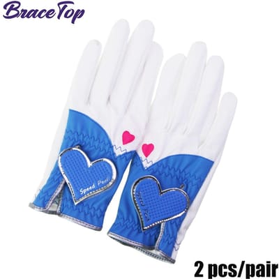 1 Paar Stijl Dames Golfhandschoenen Linkerhand en Rechterhand Hoge Hoge Kwaliteit Ervaring Zacht PU Leer Sport Handschoenen Ademende Handpalm Bescherming Size 20