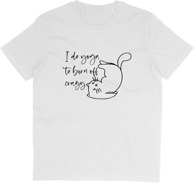 T Shirt met Grappige Yoga Print en Quote - Zwart - Maat 2XL