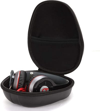 1-pack harde hoofdtelefoonhoes van volledige grootte, hoofdtelefoonhoes, draagtas Opbergtas voor harde hoofdtelefoon - Biedt superieure bescherming voor Audio Technica, Beats, Sony en meer - Zwart