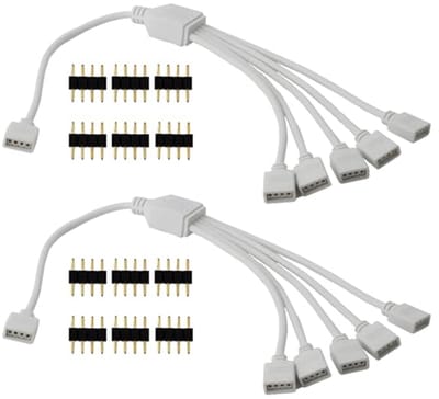 LED Verdeler Connector Kabel 1 naar 5 voor 4-pins LED Strips - Splitter voor SMD 5050 3528 2835 (2 stuks)