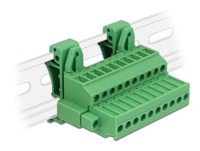 Delock Terminal block set for DIN rail 10 pin with screw lock