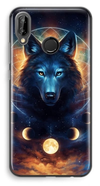 Case Company® - Hoesje geschikt voor Huawei P20 Lite hoesje - Wolf Dreamcatcher - Soft Cover Telefoonhoesje - Bescherming aan alle Kanten en Schermrand
