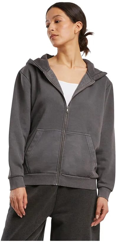 Build Your Brand Vintage Heavy Sweatshirt Met Rits Grijs XS Vrouw