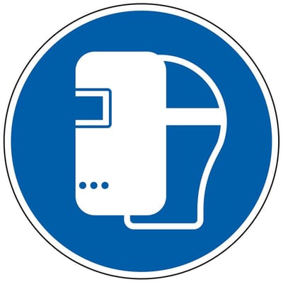 Lasmasker verplicht sticker - ISO 7010 - M019 400 mm