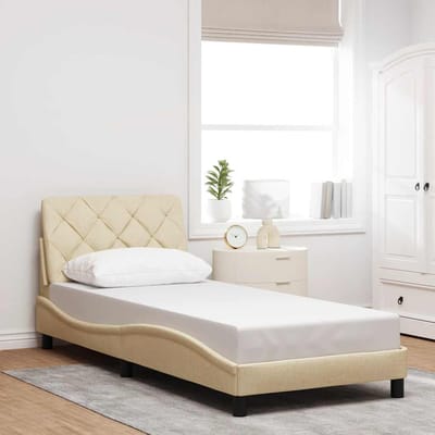 vidaXL - Bedframe - zonder - matras - 80x200 - cm - stof - crèmekleurig