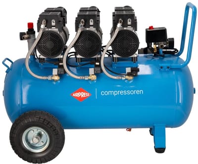 Stille olievrije compressor LMO 90-380 8 bar 3 pk (3 x 1 pk) / 2,25 kW 280 l/min 90 l