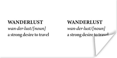 Poster Spreuken - Quotes - A strong desire to travel - Wanderlust - Reis - 120x60 cm