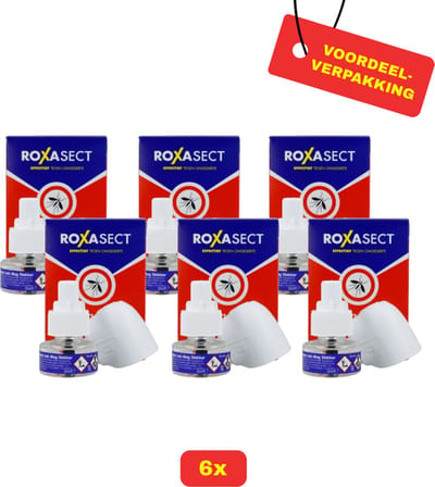 6X Roxasect Anti-Muggen Stekker Starterpakket! - 6x Stekker & 6x Navulling - Voordeelverpakking!