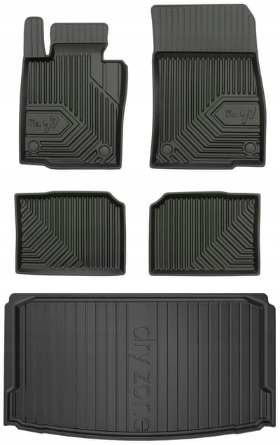 FROGUM 77 Set Automatten en Kofferbakmat - Geschikt voor MINI COUNTRYMAN R60 (2010-2017) - Hoge laadvloer - TPE Rubber - Zwart
