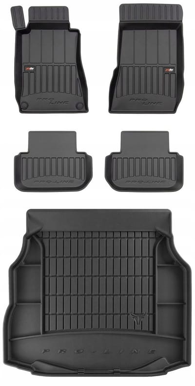 FROGUM PROLINE 3D Set - Rubberen Automatten + Kofferbakmat - Geschikt voor MERCEDES CLK C209 Coupe (2002-2010) - Zwart