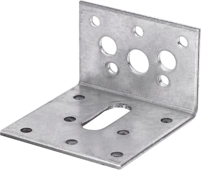 Verstelbare Hoekbeugels - Winkelverbinder Metaal - Stevige Houtverbindingen - Verzinkt Staal Langgat - 60x40x60x2.5 mm - Zilver
