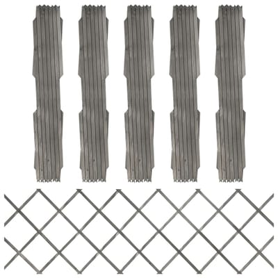 vidaXL - Tuinlatwerken - 5 - st - 180x60 - cm - massief - vurenhout - grijs