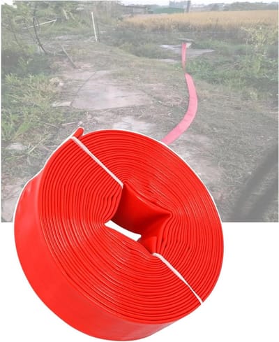 Platte slang - Afvoerbuis - Landbouw irrigatie - Explosieveilig ontwerp - 50 meter - Rood