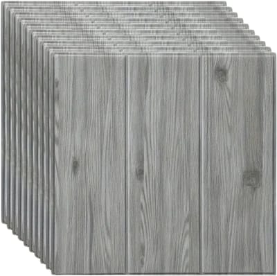 Bovista Wandpaneel - Zelfklevend - Wandpanelen - Woonkamer - Badkamer - Grijze Houtnerf - 20 Stuks - 35x35cm