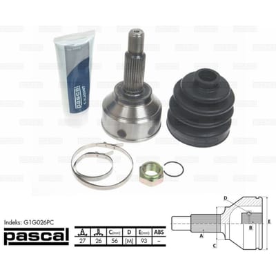 Homokineet reparatie set, aandrijfas PASCAL G1G026PC