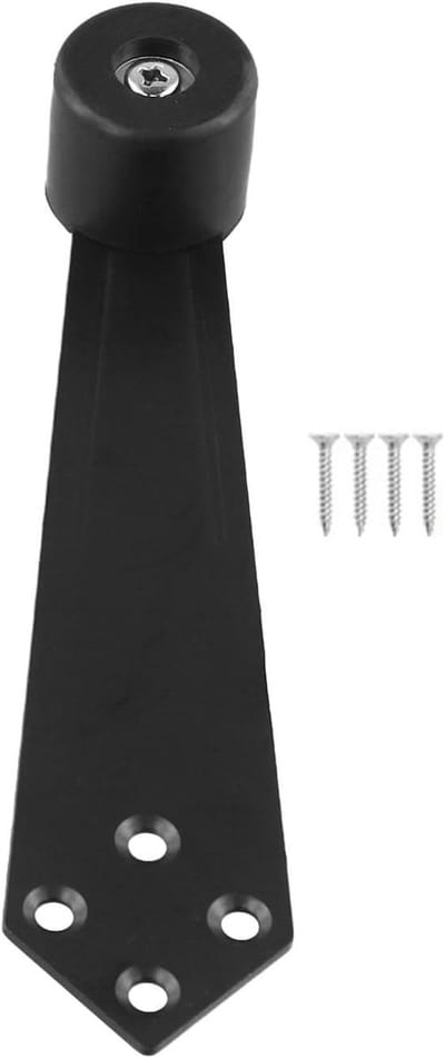 Deurstopper RVS - Deurhouder Wandmontage - Deuren Beveiligen - 90 Graden Openingshoek - 17 x 3 x 3 cm - Zwart