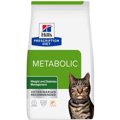 Voordeelpakket: 2x3 kg Hill's Prescription Diet Metabolic met zalm droogvoer voor katten