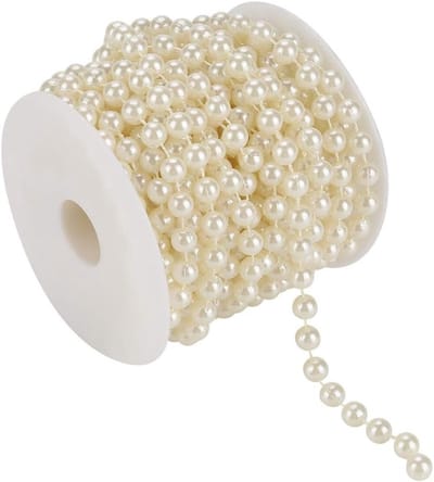 ONF3 - Kunstparels - Decoratie - 10 meter voor bruiloften en feesten - Beige kleur - Sieraad maken - Creatief hobbyproject - Geschikt voor versi...